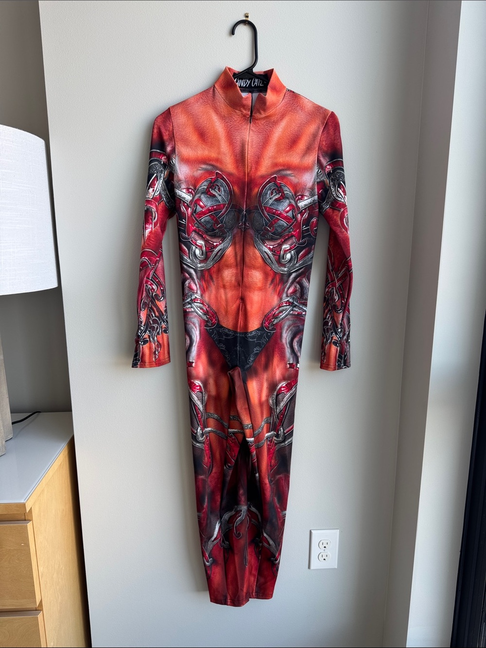Candy Catz Red/Orange Long-Sleeve Printed Onesie Bodysuit - L